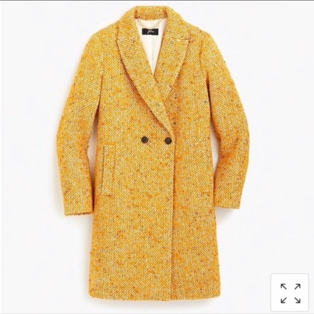 J. Crew Yellow Italian Tweed Daphane Coat